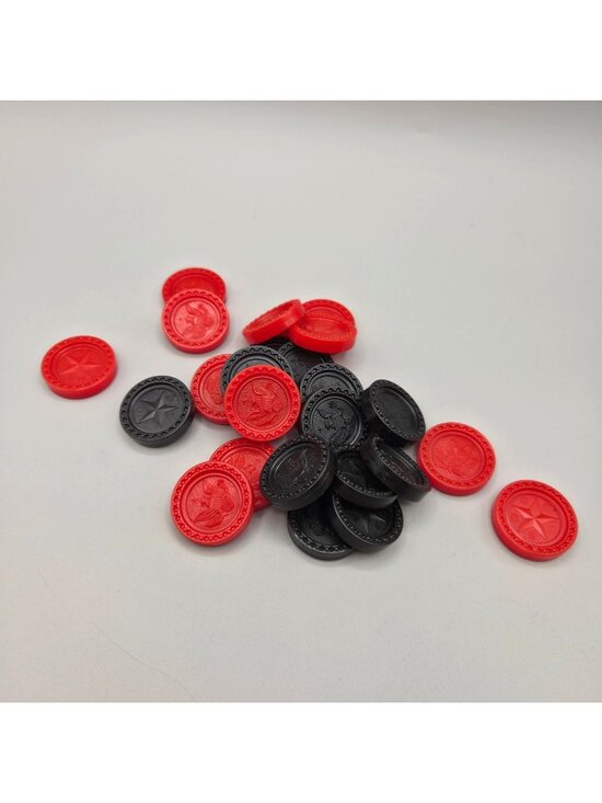 Milton Bradley Other - Vintage Connect 4 Replacement Pieces Checkers Lot 12 Red 12 Black Star Eagle